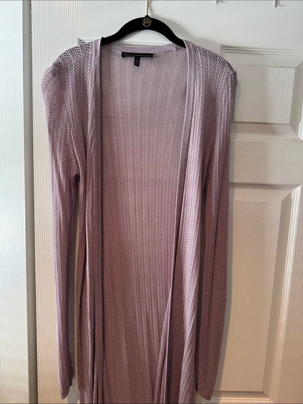 White House Black Market Mauve Open-Front Cardigan